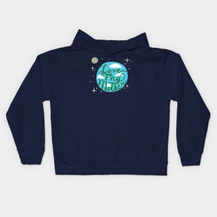 Love Thy Mother Earth - Cute Earth Week Digital Doodle Kids Hoodie